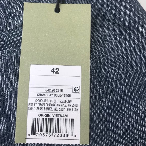 Goodfellow And Co Men's 9 Inch Inseam 42 Flat Front Shorts Blue New With Tags - Picture 4 of 14